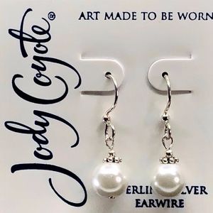 Sterling Silver Earrings Crystal Pearl 🆕 NWT